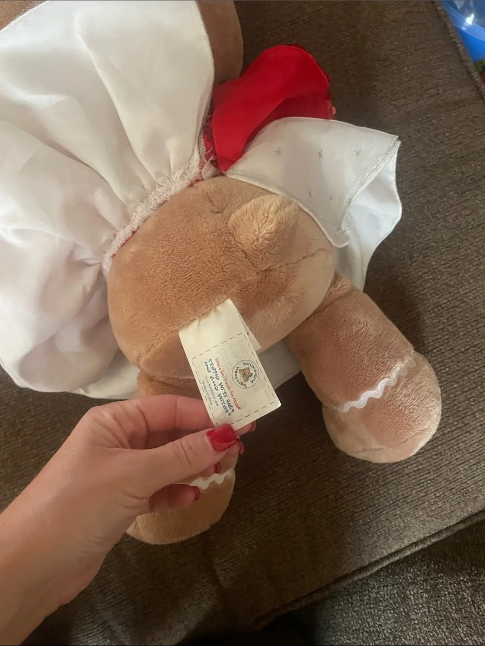 Hello Kitty Beige Plush in Red Sequin Dress with White Bow